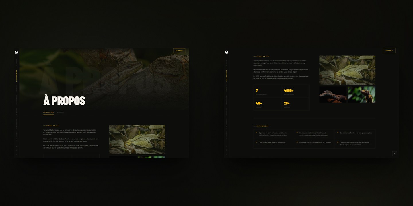 Site internet Terrariophilie Centre — bannière salon reptiles