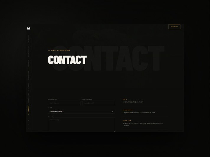 Site internet Terrariophilie Centre — page contact