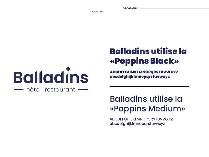 Spécimen typographique — police Poppins pour Balladins
