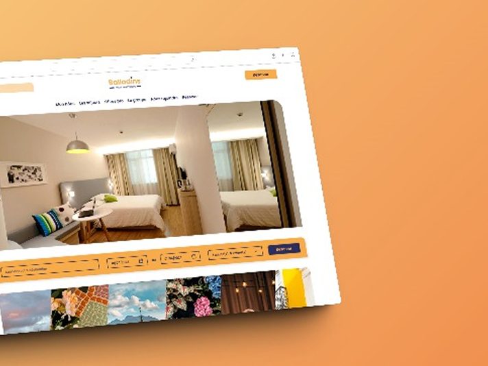 Maquette du site web Balladins — page d'accueil, recherche de chambre