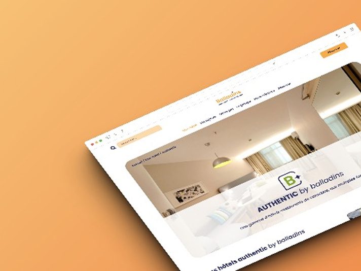 Maquette du site web Balladins — page de la gamme Authentic by Balladins