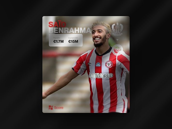 Card joueur — Saïd Benrahma, valeur de transfert