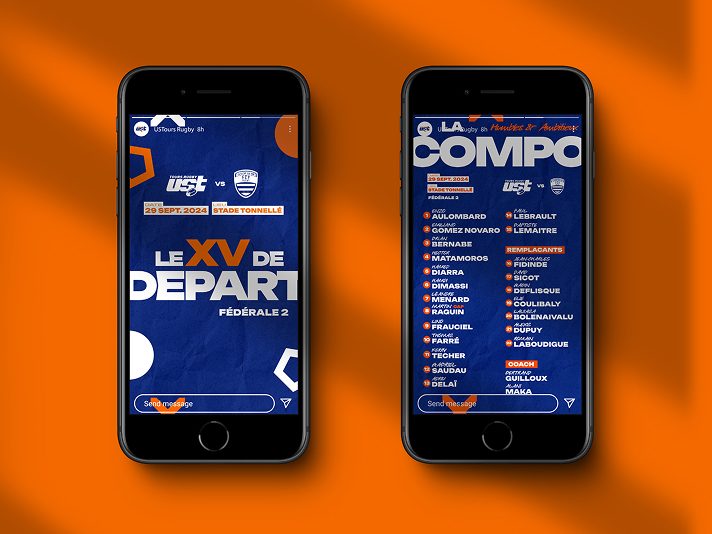 Story Instagram — Le XV de départ et la composition d'équipe
