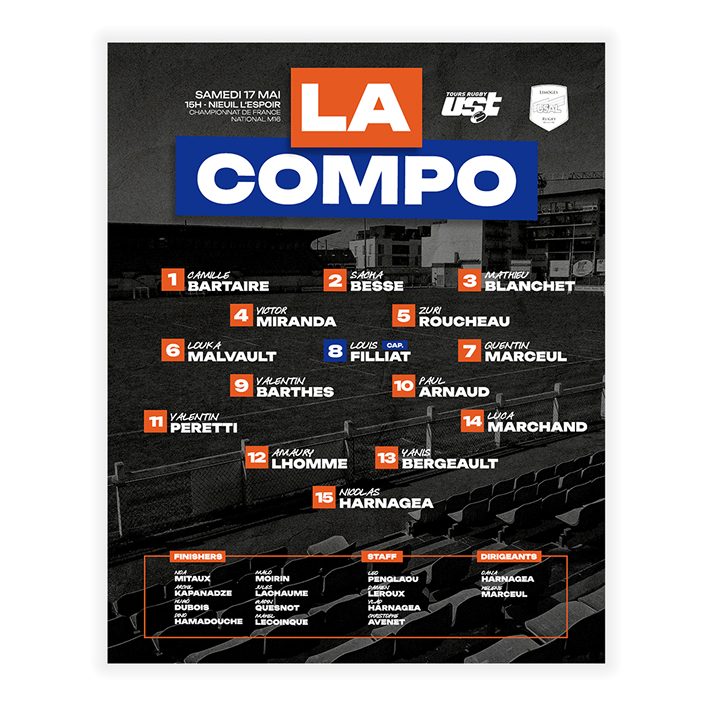 Affiche de composition d'équipe M16 National