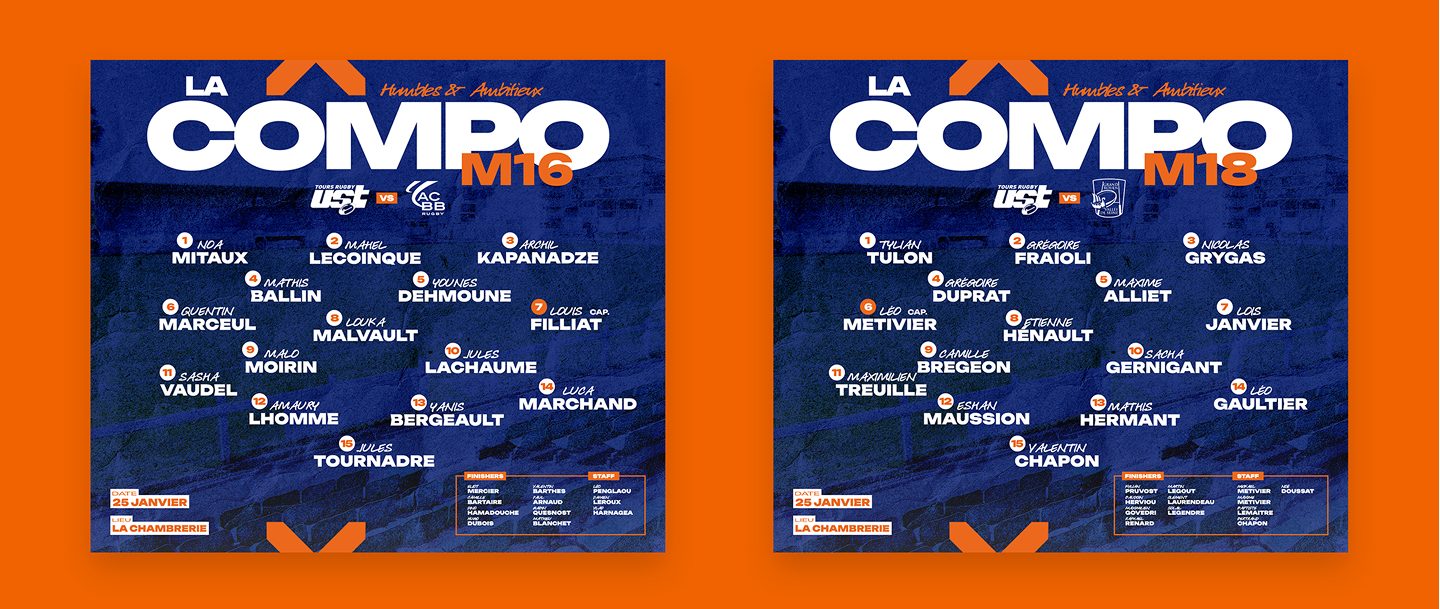 Compositions d'équipe M16 et M18
